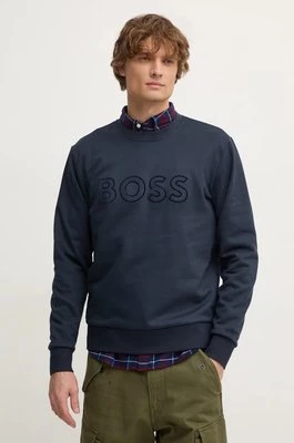 BOSS bluza bawełniana męska kolor granatowy z aplikacją 50524360