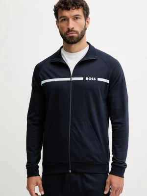 BOSS bluza bawełniana męska kolor granatowy z nadrukiem 50550561