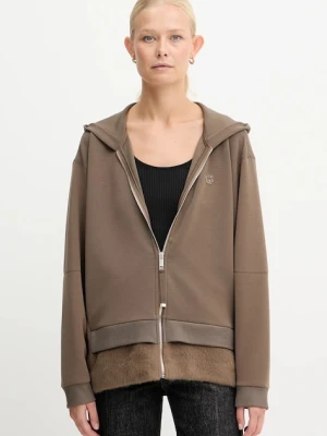 BOSS bluza damska kolor brązowy z kapturem gładka 50548731