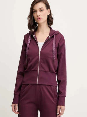 BOSS bluza lounge damska kolor różowy z kapturem gładka 50545635