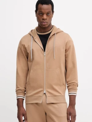 BOSS bluza męska kolor beżowy z kapturem gładka 50543427