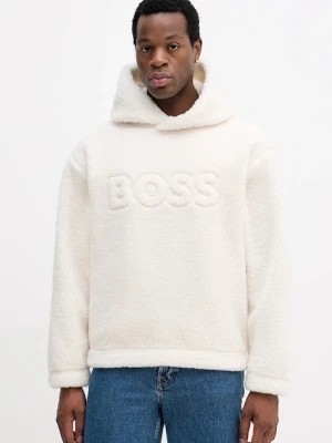 BOSS bluza męska kolor beżowy z kapturem gładka 50550698