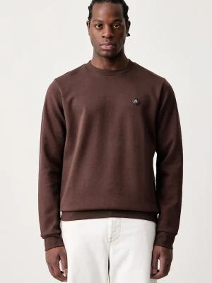 BOSS bluza męska z bawełną C-Sharpe 01 brązowy