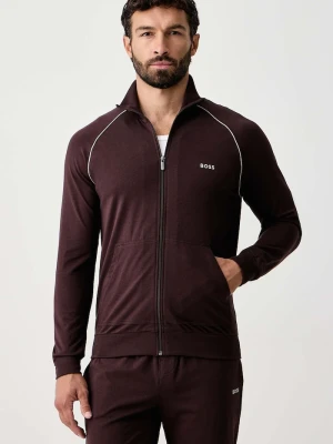 BOSS bluza rozpinana męska bawełniana z elastanem Mix&Match Jacket Z brązowy