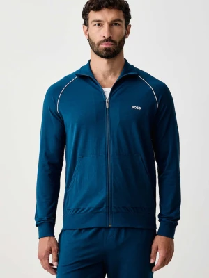 BOSS bluza rozpinana męska bawełniana z elastanem Mix&Match Jacket Z niebieski