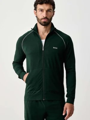 BOSS bluza rozpinana męska bawełniana z elastanem Mix&Match Jacket Z zielony