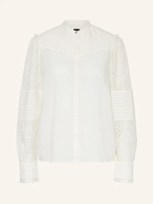 Boss Bluzka Bebrody Z Dziurkowaną Koronką weiss