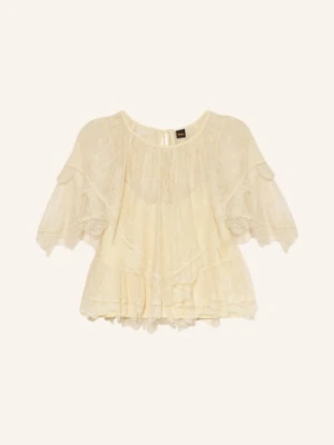 Boss Bluzka Bennedy Z Koronki beige ECRU