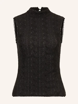 Boss Bluzka Bez Rękawów Iveylor Z Koronką schwarz