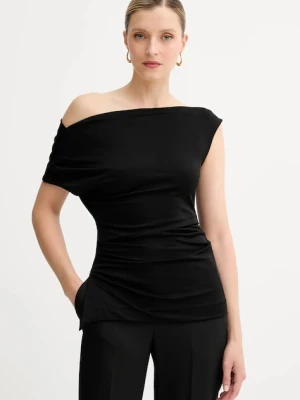 BOSS bluzka damska kolor czarny gładka 50540862