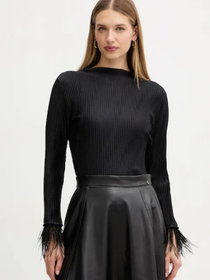BOSS bluzka damska kolor czarny gładka 50548647