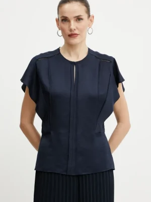 BOSS bluzka damska kolor granatowy gładka 50540635