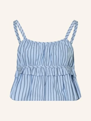 Boss Bluzka Iplyn Z Falbankami blau