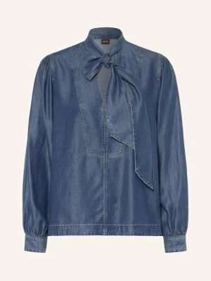Boss Bluzka Z Kokardą Betilla W Stylu Jeansowym blau NIEBIESKI