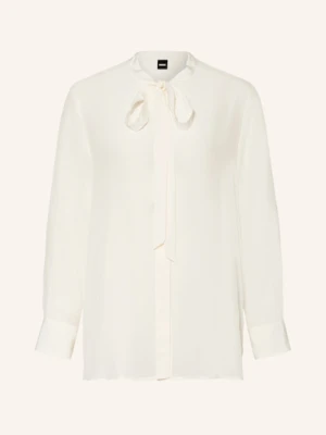 Boss Bluzka Z Wiązaniem Pod Szyją Bryon Z Jedwabiu weiss