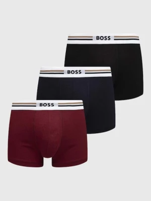 BOSS bokserki 3-pack męskie kolor bordowy 50492200