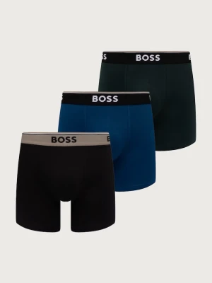 BOSS bokserki dopasowane męskie z bawełną BoxerBr 3P Power 3-pack czarny