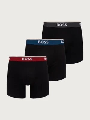 BOSS bokserki dopasowane męskie z bawełną BoxerBr 3P Power 3-pack czarny