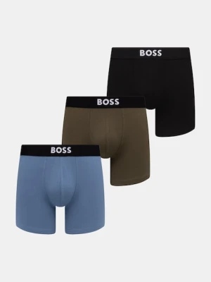 BOSS bokserki męskie bawełniane z elastanem BoxerBr 3P BOSS ONE 3-pack zielony
