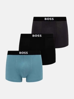 BOSS bokserki męskie bawełniane z elastanem Trunk 3P BOSS ONE 3-pack czarny