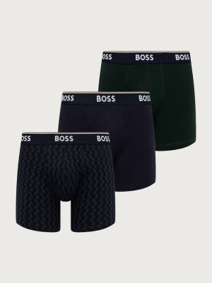 BOSS bokserki męskie z bawełną BoxerBr 3P Power Des 3-pack zielony
