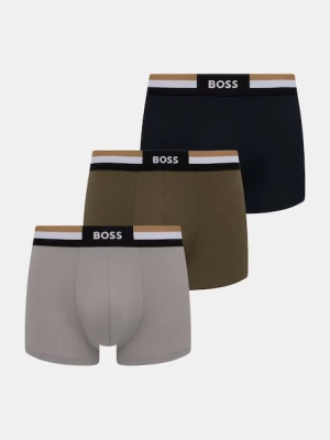 BOSS bokserki męskie z bawełną Trunk 3P Motion 3-pack zielony