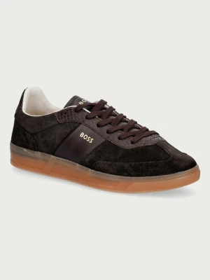 BOSS Brenta sneakersy damskie skórzane brązowy