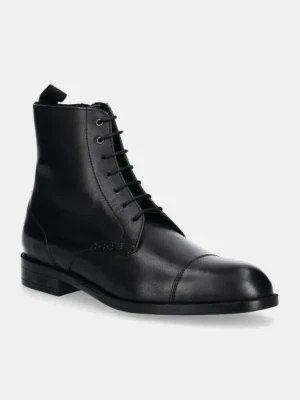 BOSS buty skórzane Tayil męskie kolor czarny 50529143