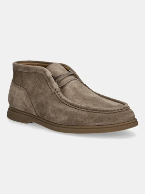 BOSS buty zamszowe Sienne męskie kolor brązowy 50548119