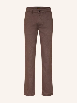 Boss Chinosy Z Flaneli O Kroju Slim Fit braun CIEMNOBRĄZOWY
