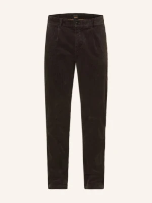 Boss Chinosy Ze Sztruksu Tapered Fit schwarz