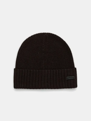 BOSS czapka wełniana Fati kolor brązowy wełniana 50495306