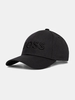 BOSS czapka z daszkiem bawełniana kolor czarny 50544386