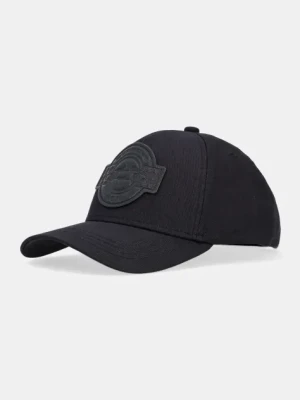 BOSS czapka z daszkiem bawełniana kolor czarny z aplikacją 50547041