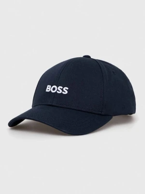 BOSS czapka z daszkiem bawełniana Zed granatowy
