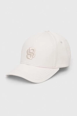BOSS czapka z daszkiem kolor biały z aplikacją 50514038