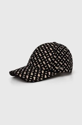 BOSS czapka z daszkiem kolor czarny wzorzysta 50515470