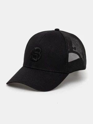 BOSS czapka z daszkiem kolor czarny z aplikacją 50539784