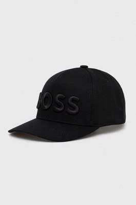 BOSS czapka z daszkiem kolor czarny z aplikacją
