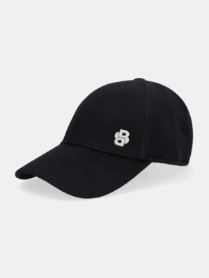 BOSS czapka z daszkiem z dodatkiem wełny kolor czarny 50550609