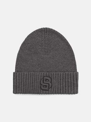 BOSS czapka z wełną kolor szary 50522444