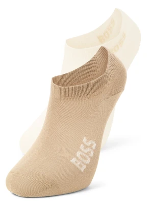 BOSS Damskie skarpetki do trampek w 2-paku Kobiety Bawełna biały|brązowy jednolity,