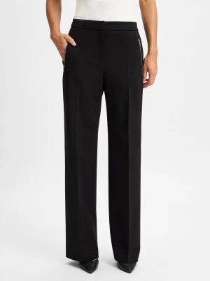 BOSS Damskie spodnie materiałowe - Tilda Kobiety wiskoza czarny jednolity,