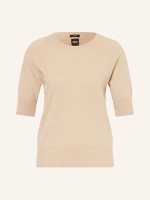 Boss Dzianinowa Koszulka Favlova Z Kaszmiru beige