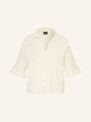 Boss Dzianinowa Koszulka Polo Fapavero Z Rękawem 3/4 weiss