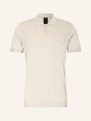 Boss Dzianinowa Koszulka Polo Momentum Lite Regular Fit beige