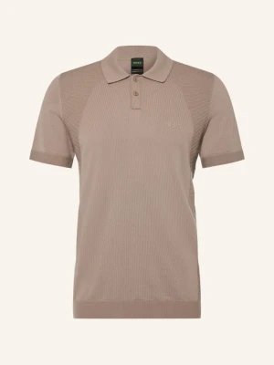 Boss Dzianinowa Koszulka Polo Momentum Lite Regular Fit beige KHAKI