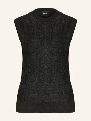 Boss Dzianinowy Top Feryth schwarz CZARNY