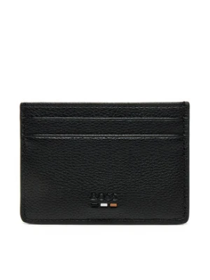 BOSS Etui na karty kredytowe Grained faux-leather card holder with signature details 50536513 Czarny