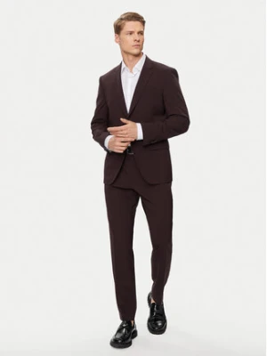 BOSS Garnitur H-Huge-2Pcs-224 50509485 Bordowy Slim Fit